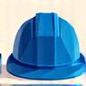 Hard hat and hammer icon