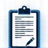 Clipboard and pen icon