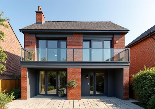 The same house with a modern second-storey addition. After extension.